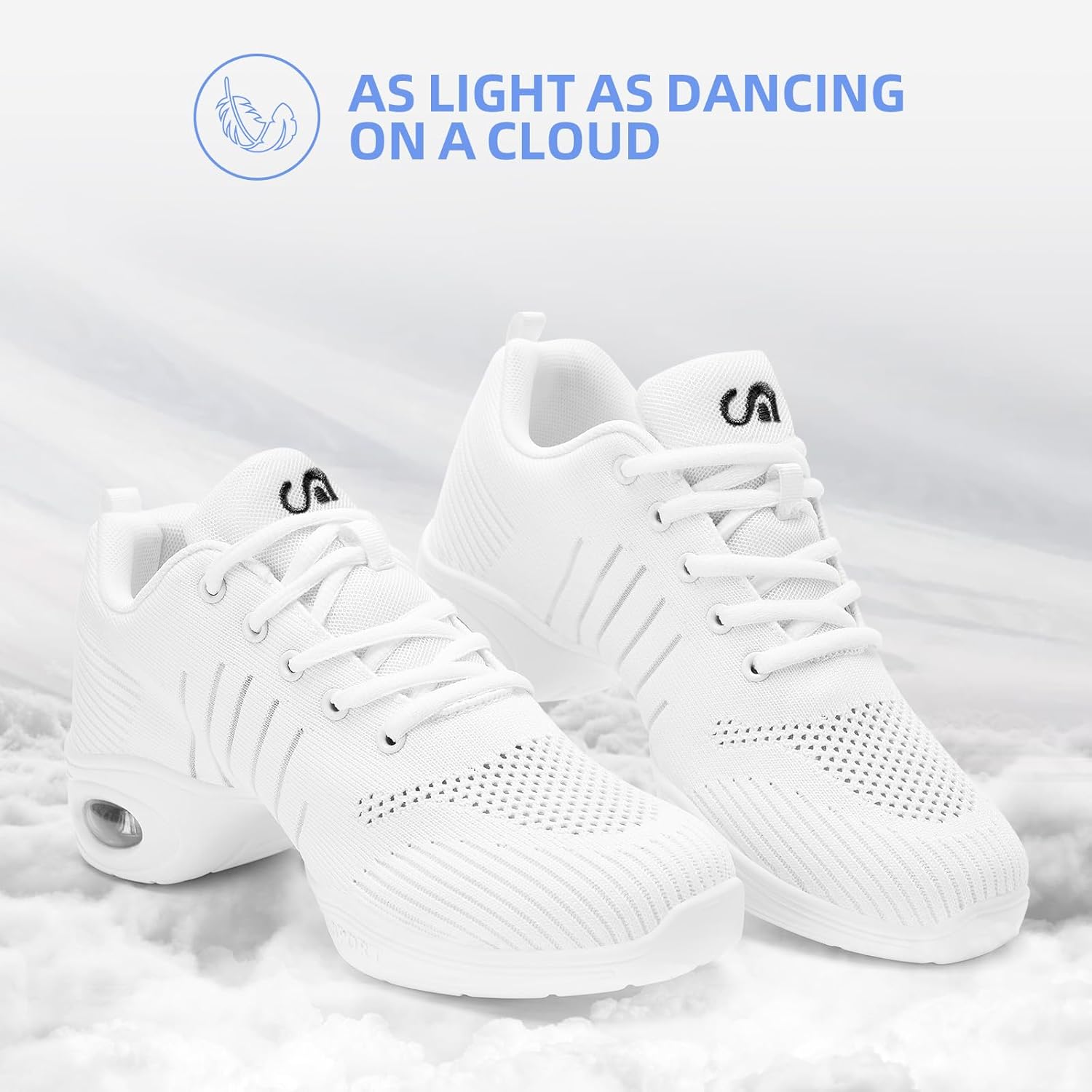 PPQ Women's Jazz Shoes Lace-up Sneakers Modern Dance Shoes Air Cushion Platform Walking Dance Shoes - Image 2