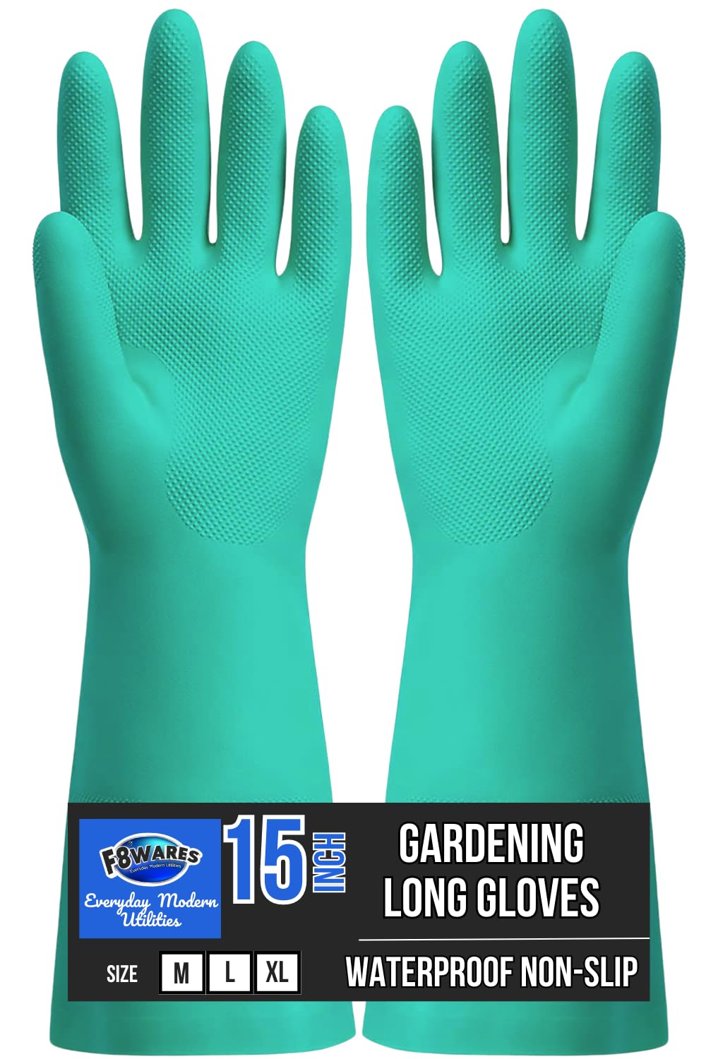 F8WARES Thick and Heavy Duty Reusable Nitrile Gardening Gloves/Long Garden Gloves for Gardening Work, Home Garden and Farming (Medium, Pack 2 Pairs), Green (B0BTB3T3GK) Amazon Price History, Amazon Price Tracker