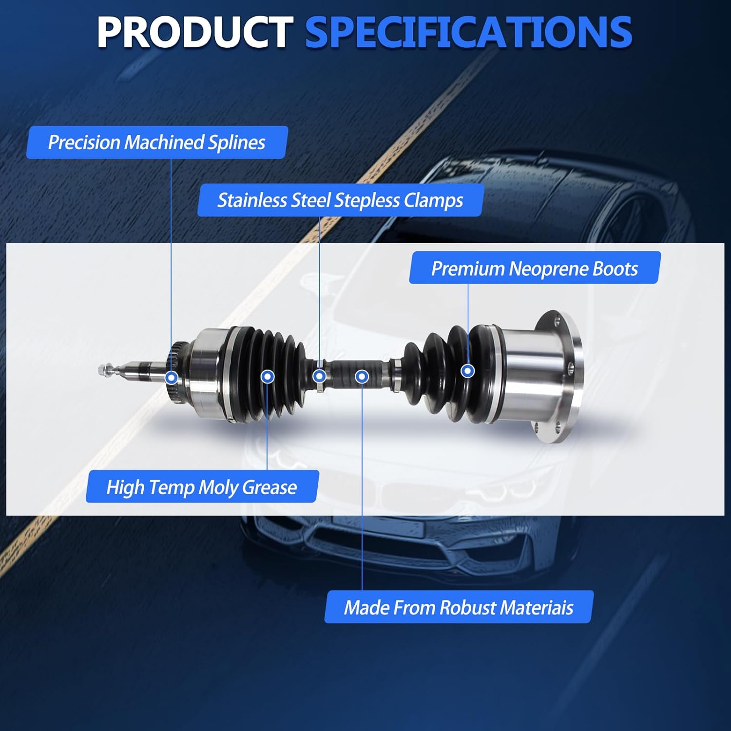 Maxfavor CV Axle Front Pair Fit for Ford F-150 2004-2008, for Ford Expedition 2003-2006, CV Axle Shaft for Lincoln Mark LT 2006 2007 2008, for Lincoln Navigator 2003-2006 CV Axle Left Right Assembly