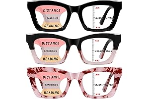 Hubeye 3 Pack Progressive Multifocus Readers for Women +2.5 Non-Prescription