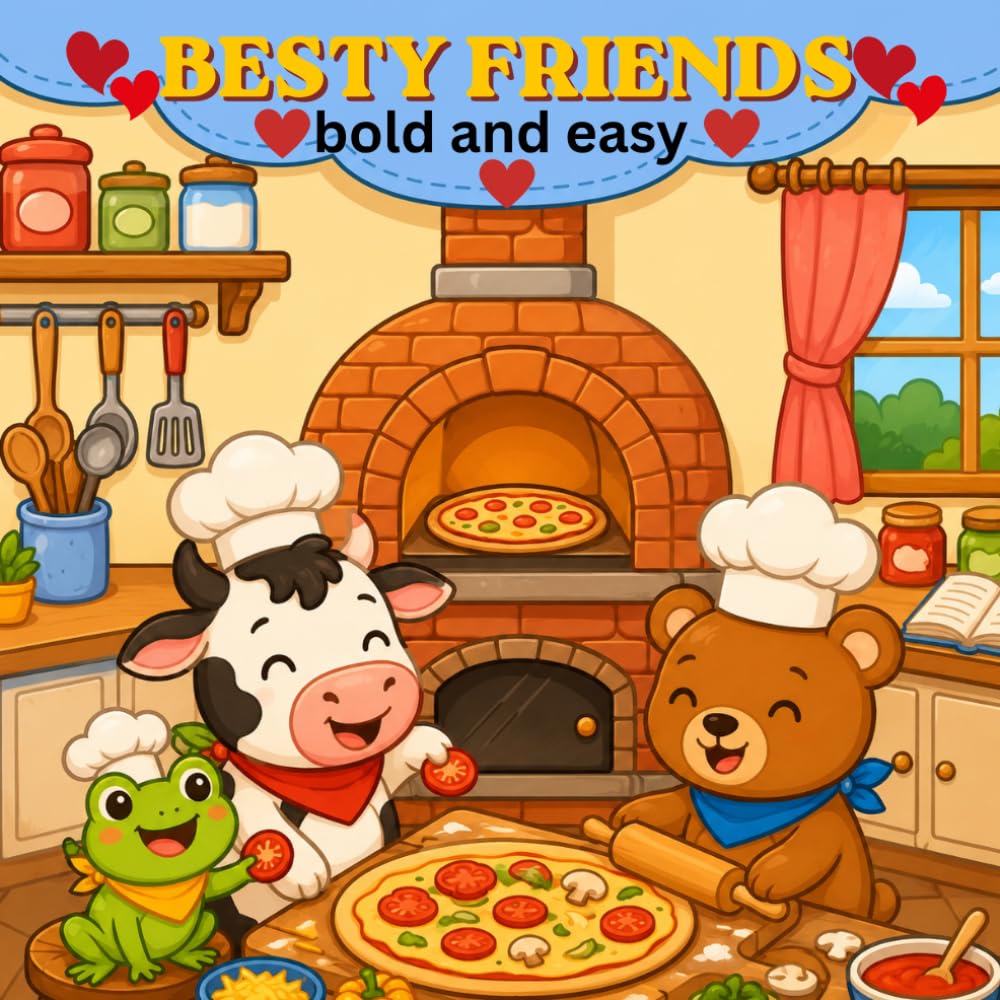 Besty friends: Bold and easy relaxing ,mindfulness coloring book