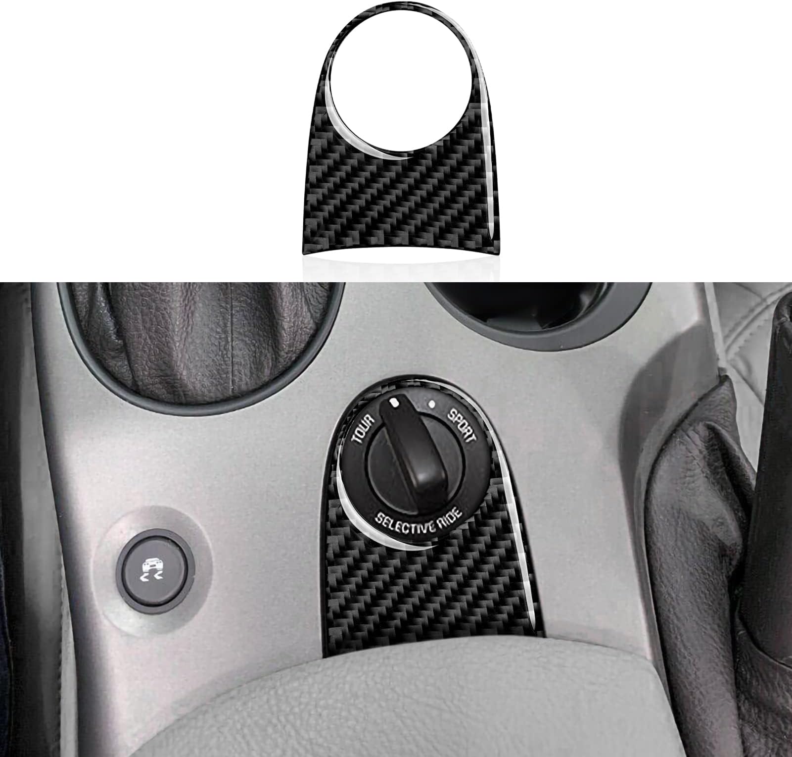 MYDDL Car Gear Shift Panel Sticker Decal Carbon Fiber Interior Trim Cover for Chevrolet Corvette C6 Z06 2005 2006 2007 2008 2009 2010 2011 2012 2013 Accessories