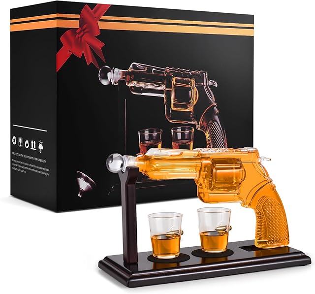 Cornesty zestaw do dzbanka do whisky z dwoma szklankami 1,7oz 8,5 oz karafka do whisky dozownik alkoholu, szkockiego, bourbon, brandy, dla mężczyzn, męża, dziadka
