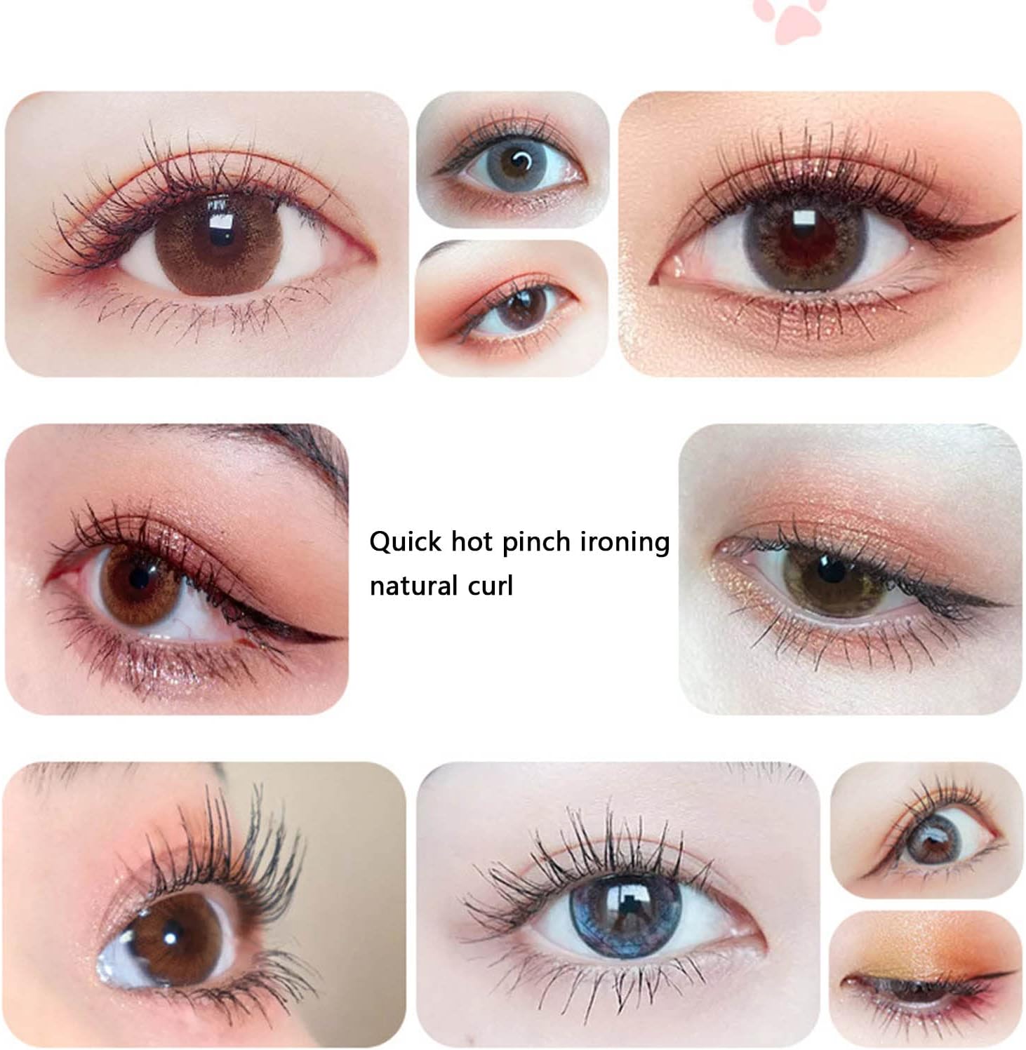 Heated Eyelash Curler Electric Lash Curler Curlers Heat Silicone Heating Pads for Women Eyelash Styling Instrument Portable USB Rechargeable (8X4X11cm,White)