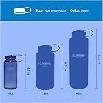 Nalgene 16 oz Wide Mouth Water Bottle | Slim Cup Holder Size, BPA-Free, Durable & Leak Proof, Lightweight Travel Bottle, Denim