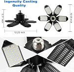Garage Lights - 2Pack Super Bright 32000LM LED Garage Ceiling Light 6500K LED Shop Light w/ 6 Deformable Panels Screw in E26/E27 Socket Light Bulbs for Workshop Storage Warehouse Attic