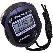 Digital Stopwatch Timer with Replaceable Battery, Large Display, Simple Stop Watch for Sports, Easy to Use Timing Tool for Coaches and Referees Black
