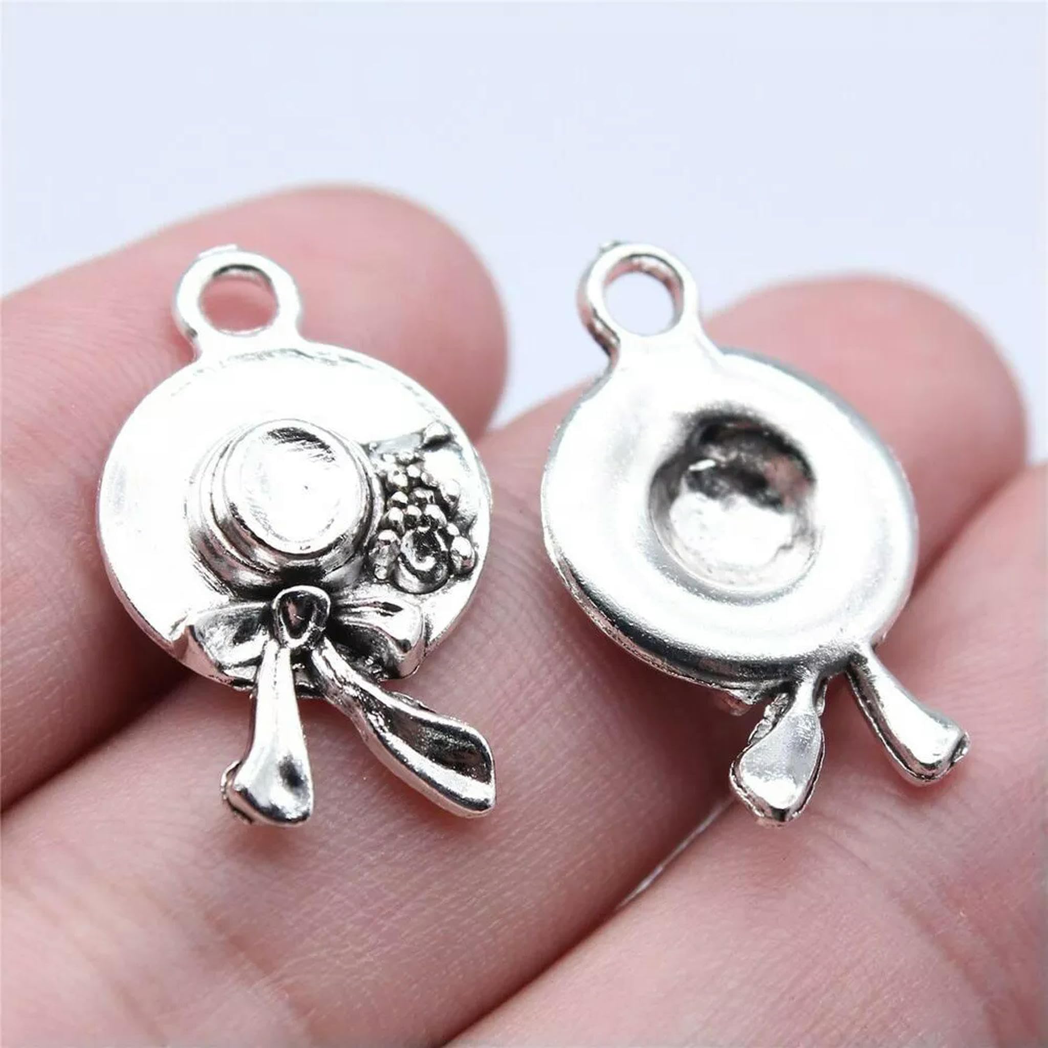 Pendentifs nœud papillon argent antique 26 mm aux détails ciselés pour bijouterie