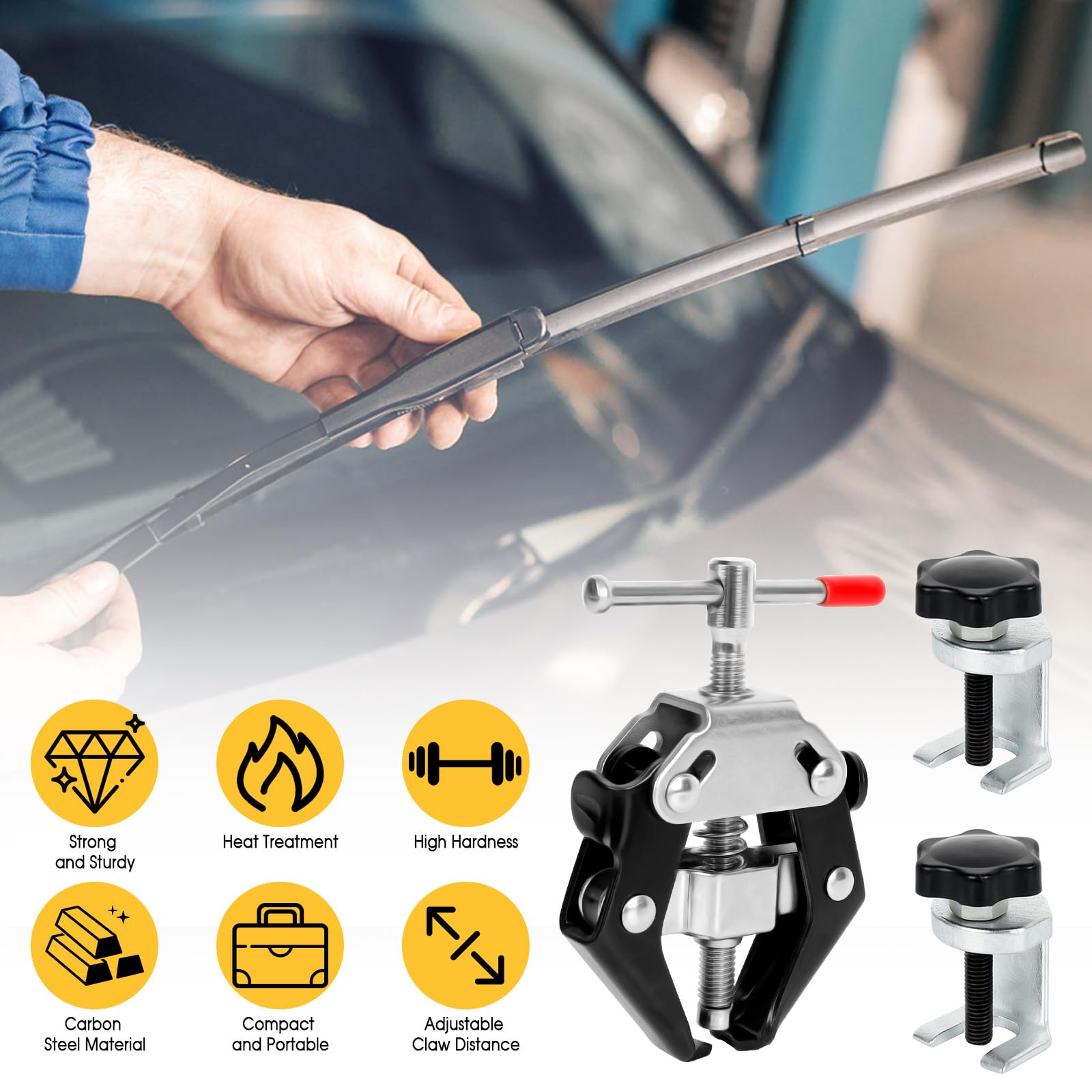 3 Pezzi Estrattore per Braccio Tergicristallo, Estrattore Cuscinetti, Strumento di rimozione del Braccio del tergicristallo, Estrattore Tergicristallo Auto per Rimuovere Tergicristalli(9-30mm)