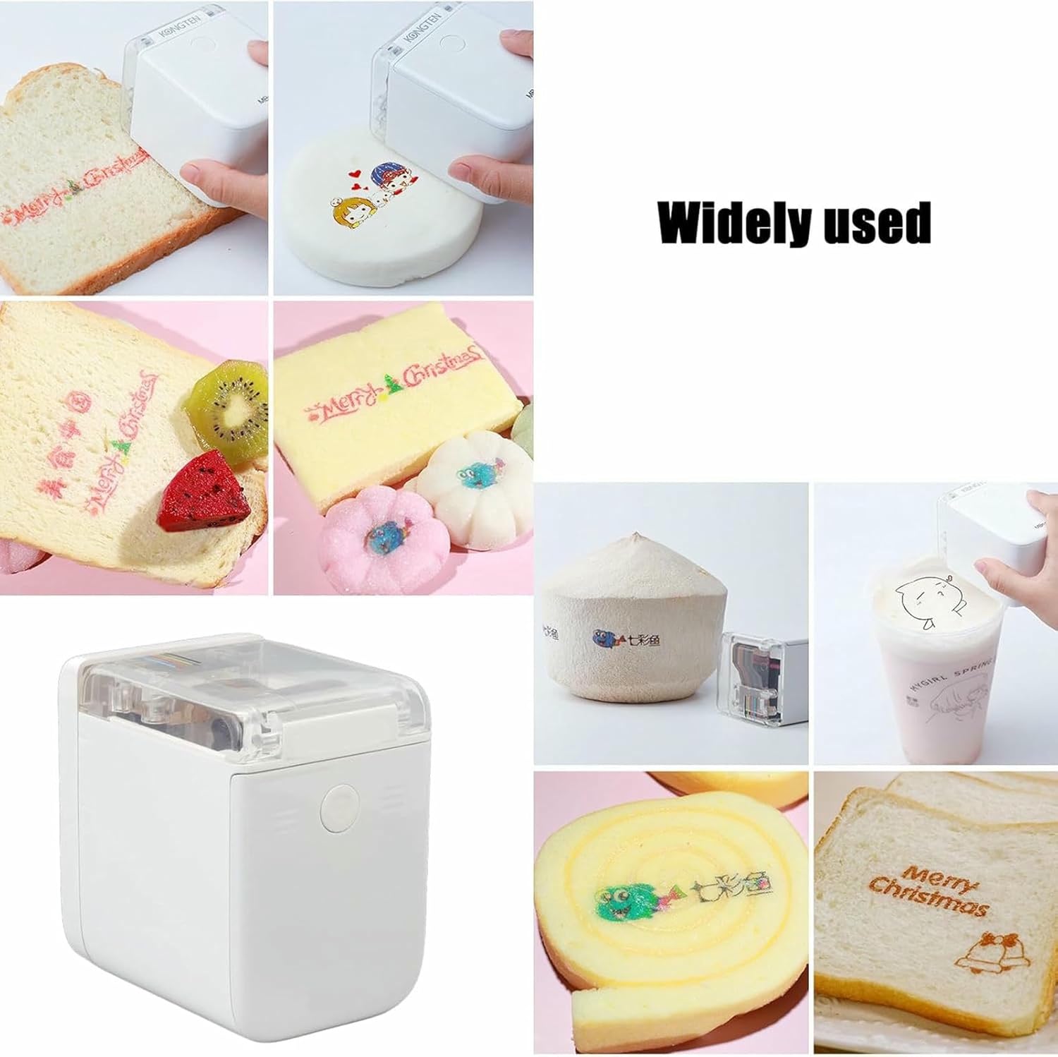 FLTRGO Mini Color Inkjet Food Printer, Portable Handheld Cake Printer for Bakery Coffee Food Art Cooking~/