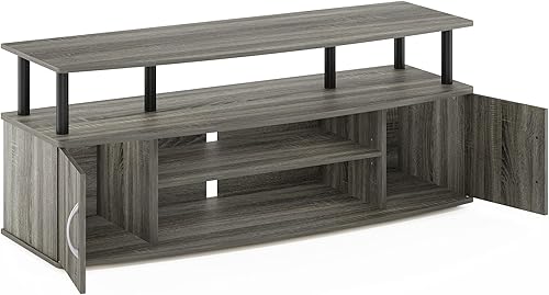 Miniatura 80 de Furinno - Soporte para centro de entretenimiento grande para televisor de hasta 55 pulgadas, madera negra Blackwood,Ámbar Pino/Negro,Columbia