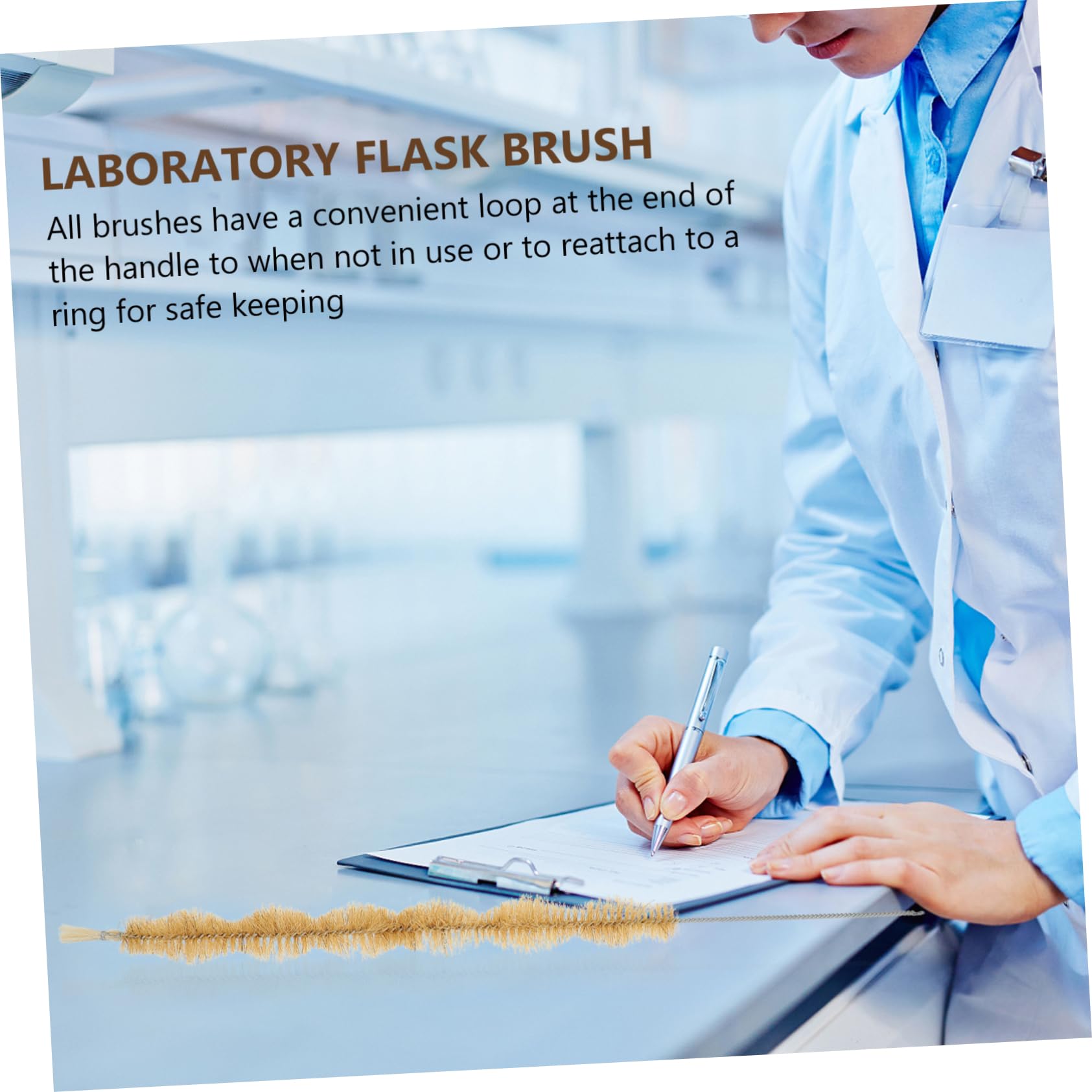 2pcs Laboratory Cleaning Brush Bottle Washer Brush Tube Sweep Brush Bottle Scrubbing Brush Glassware Brush Cup Cleaner Condenser Pipe School Brush Premium Laboratory Brush Iron Ipetboom