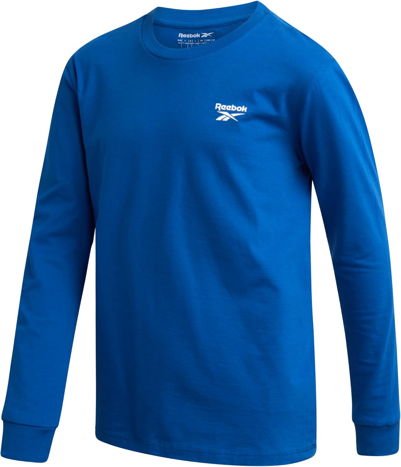 Reebok Boys Long Sleeve Shirts - Soft Stretch Cotton Boys Shirts Long Sleeve Athletic Top for Workout Running Gym Layering