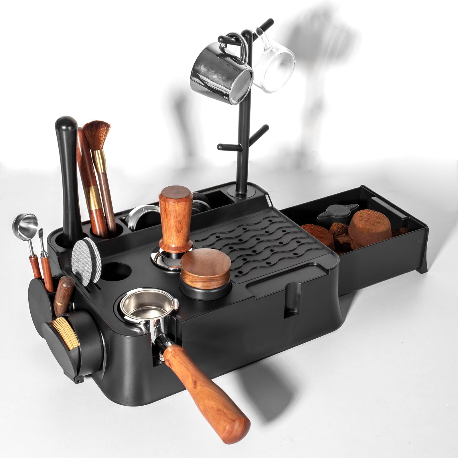 Estación de Tamping de 51-58mm, Tamper Station para Barista | Coffee Tamping Station Accesorios de Barista, Tamper Station Antideslizante,Soporte para Manipulación de Café,Accesorios Cafe