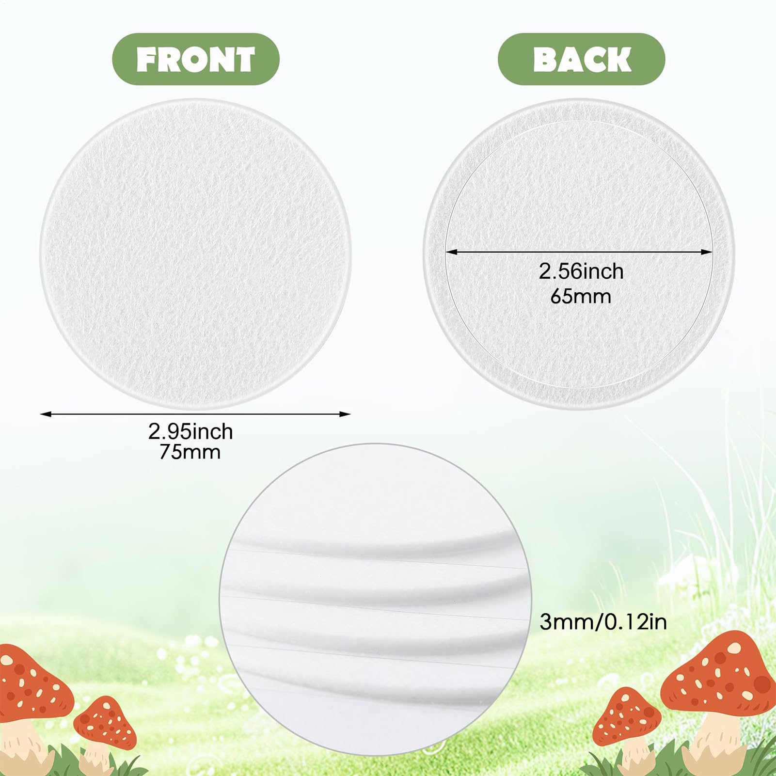 Monotub Filter Scheiben,Ersatzfilterpads Für Pilzzucht | Effiziente Filter Aufkleber Ersatz Für Einsteiger & Erwachsene Pilzzucht Begeisterte