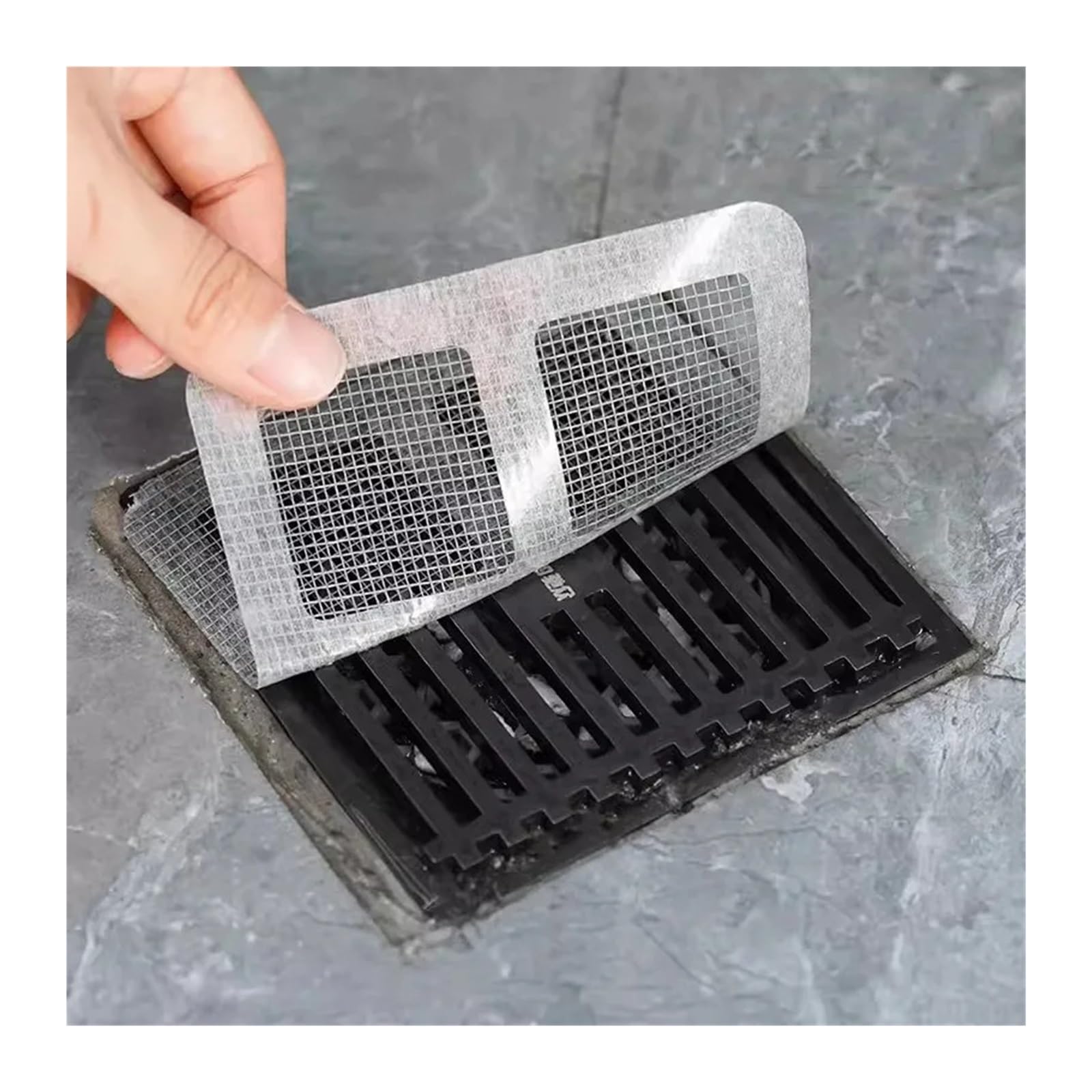 Recolector Cabello desechable Filtro desagüe Ducha Adhesivo Lavabo | Malla adhesiva atrapa cabello evitando obstrucciones en tuberías de baño(50Pcs)