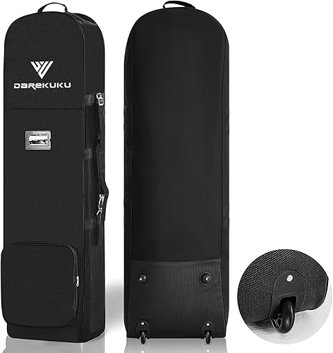 Golf Travel Bag with Stabilizing Straps, 900D Heavy Duty Oxford Wear Resistant, Golf Travel Cover for Airlines, Upgraded Rubber Wheels, Larger