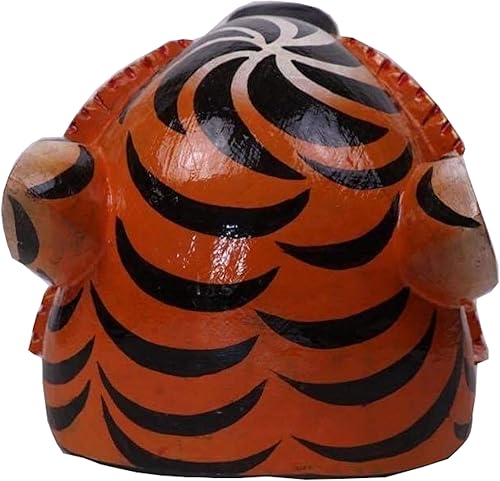 Miniatura 3 de Himalayan Craft Escultura de pared de tigre tallada a mano, máscara de decoración de pared de madera maciza, arte tibetano, decoración del hogar,