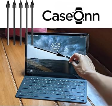 CaseOnn Plus Kalem Ucu 5 Adet Siyah Siyah Galaxy Tab S10 FE ile uyumlu