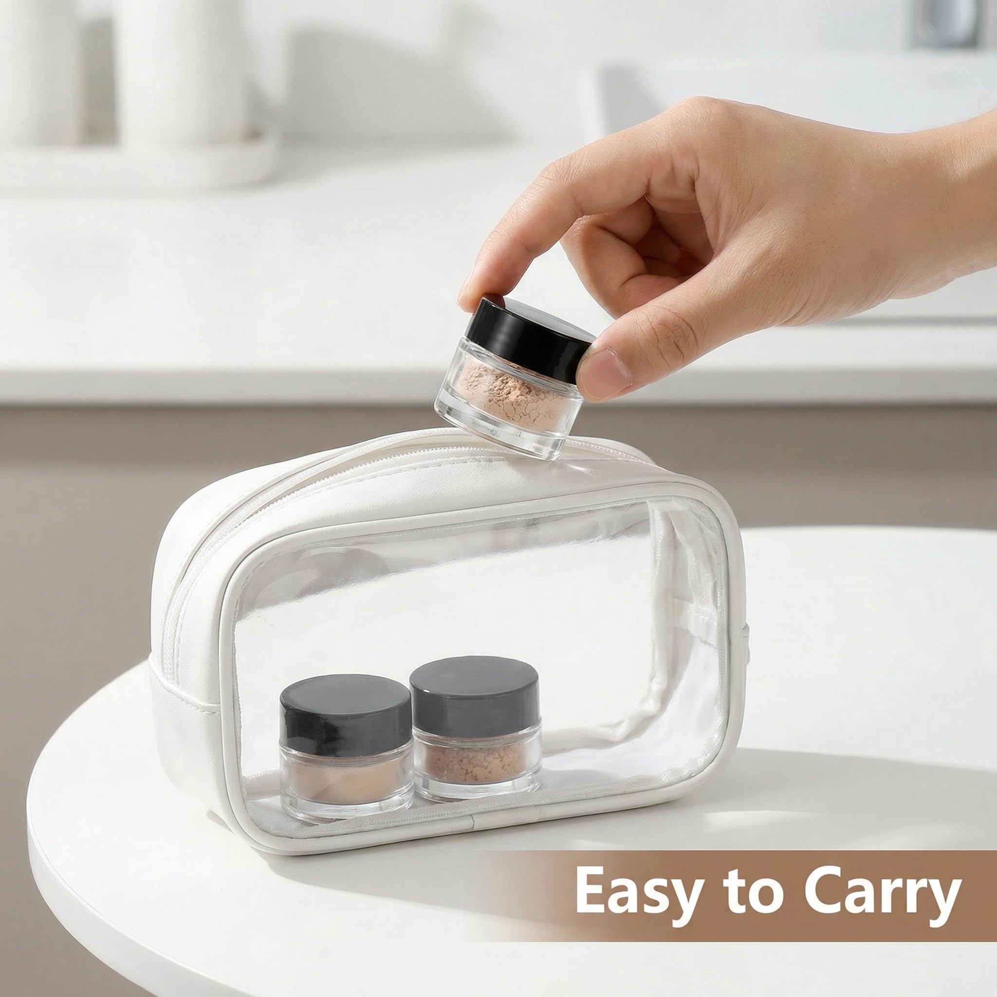 Coloch 70 barattoli in vetro spesso 10 ml con coperchio ermetico contenitori cosmetici rotondi trasparenti