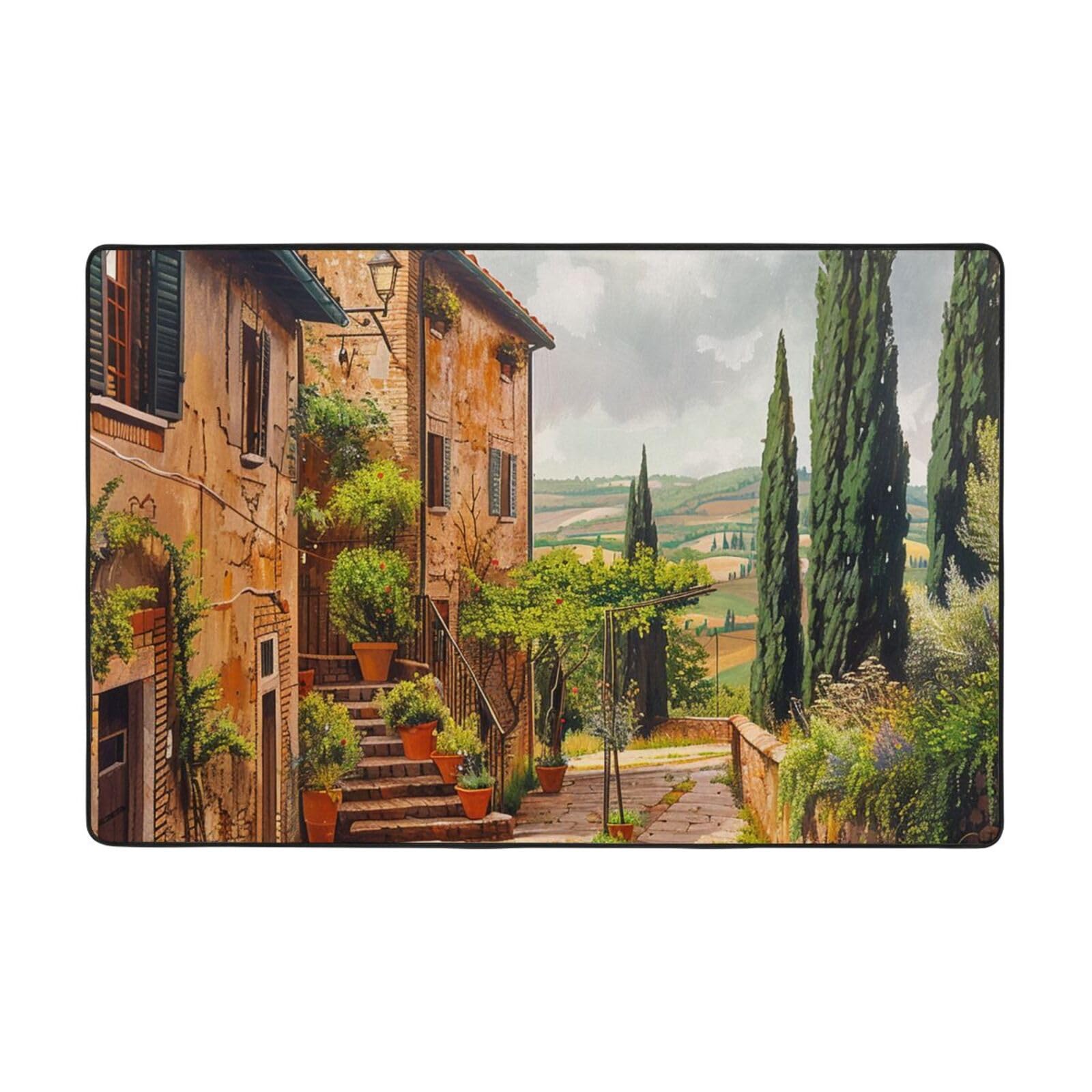 Tapis de chambre d'enfant toscane de Noël grand format lavable