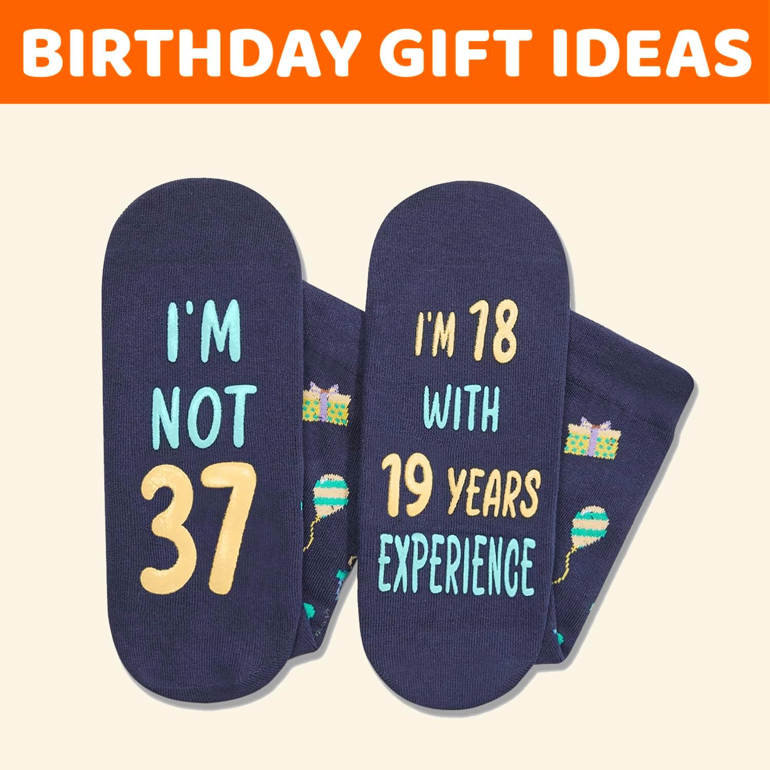 HAPPYPOP Birthday Gifts for Men Women - Socks for 36 37 38 39 40 Year Old with Greeting Card - Image 6