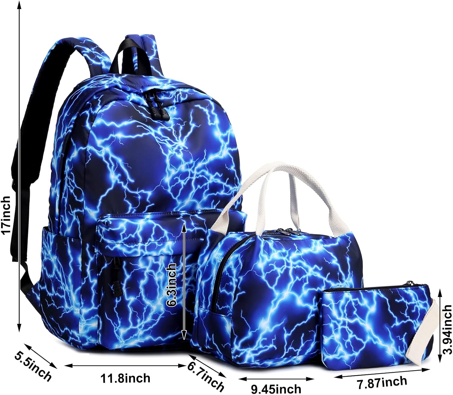 Joyfulife Starry Blue Kids Backpack for School Boys Girls Primary Backpack Lightning Bookbags Travel Laptop Backpack Daypacks - Image 9