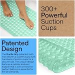 GORILLA GRIP Patented Bath Mat for Bathtub and Shower, 89x41cm, Machine Washable Mats with Drain Holes and Suction Cups to Keep Tub Floor Clean, Soft on Feet, Quick Dry, Bathroom Accessories Green