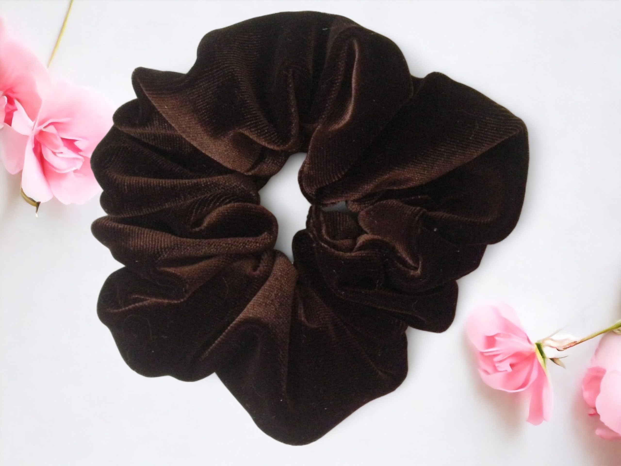 Chocolate Brown Velvet Scrunchy-Regular