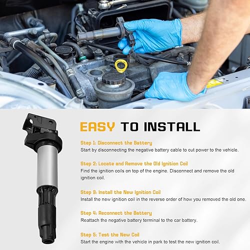 Miniatura 6 de QYL Paquete de 6 bobinas de encendido compatibles con BMW 120I 320I 325CI 325XI 325I 330I 330XI 530I 545I 550I 645CI 745I 745LI X5 Z4 760LI M3 Z3