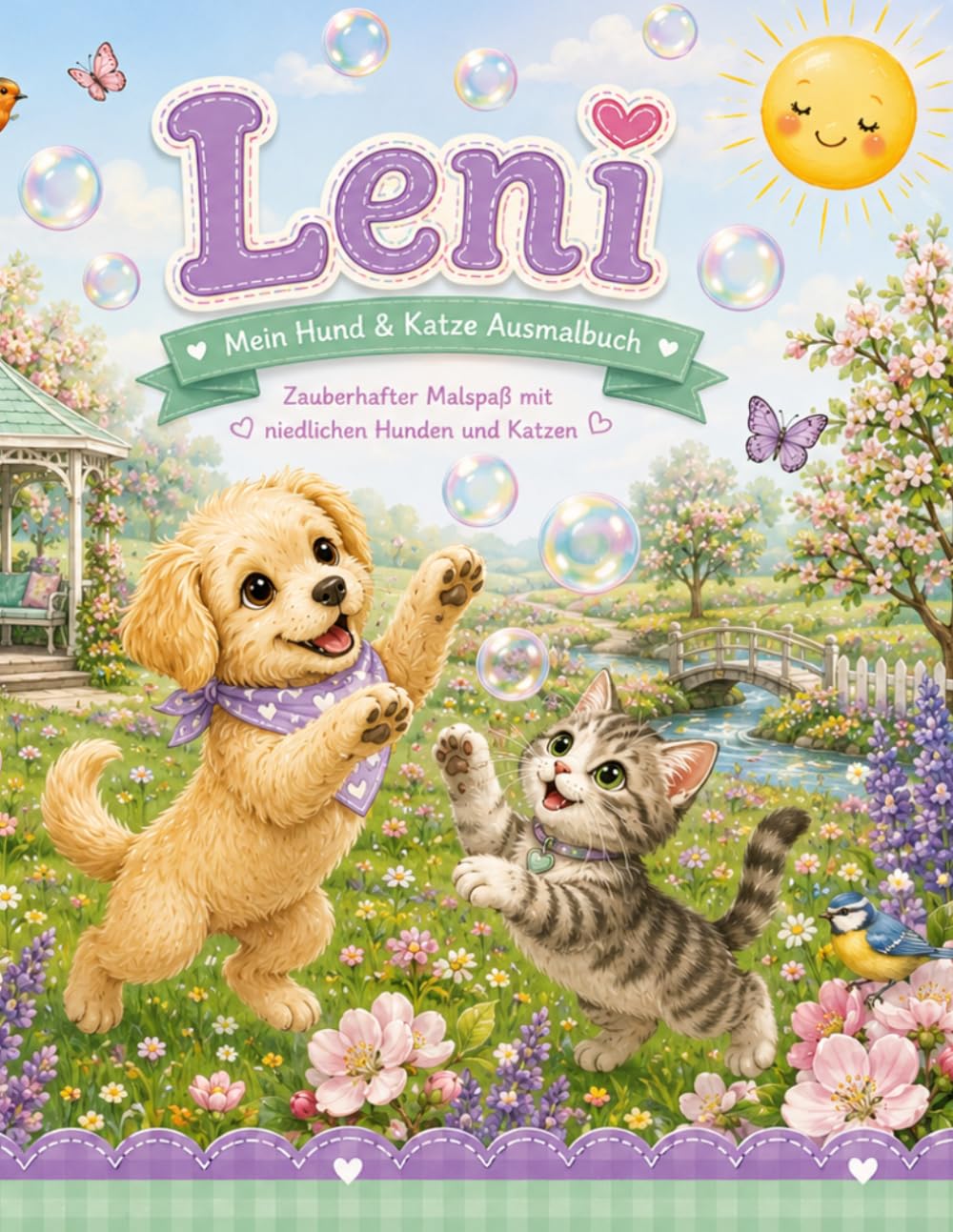 Leni – Mein Hund & Katze Ausmalbuch: Zauberhafter Malspaß mit niedlichen Hunden und Katzen