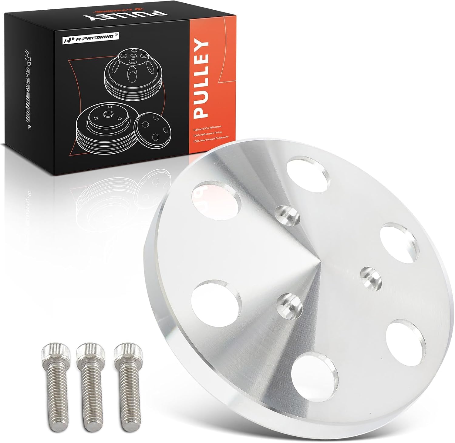 A-Premium A/C Compressor Clutch Pulley Cover Brushed Satin Aluminum Compatible with Sanden 508 Style A/C Compressors