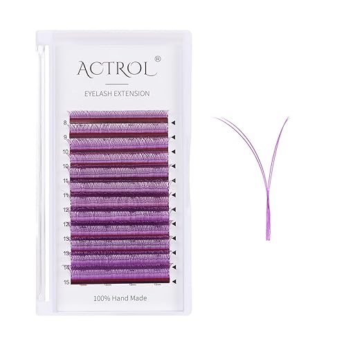 ACTROL YY Eyelashes Extension Lashes Light Purple C Curl 0.07mm 8-15mm Mixed Y Lash Volume Extension Easy Fans Y Shaped Premade Soft Eyelashes Supply - 8-15mm Mix-0.07C-YY-Purple