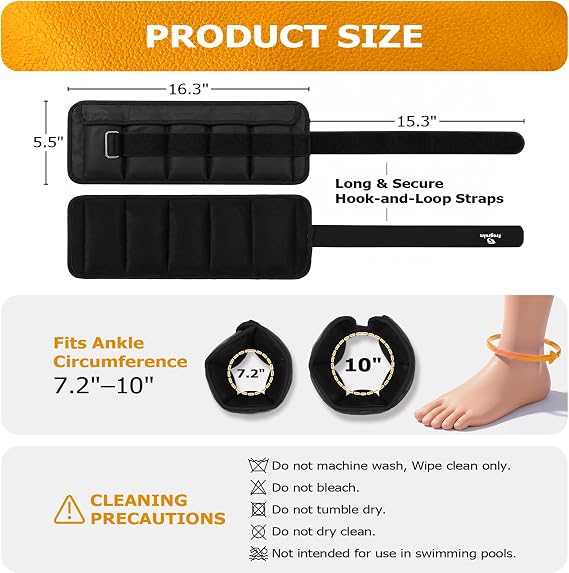 Fragraim Adjustable Ankle Weights for Women and Men, 1 Pair (210 lbs)