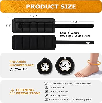 Fragraim Adjustable Ankle Weights for Women and Men, 1 Pair (210 lbs)