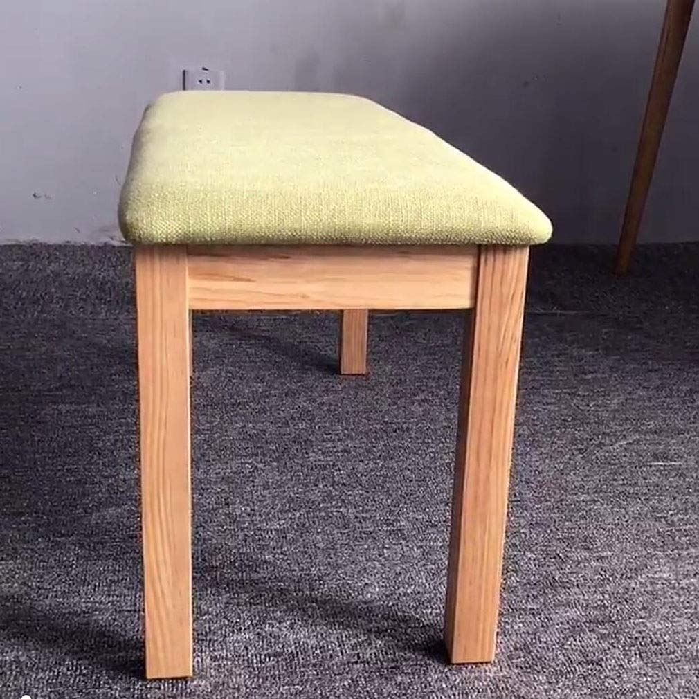 Banc nordique en bois gzz 120 cm avec assise en lin naturel