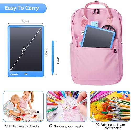 Miniatura 3 de Tableta de escritura LCD colorida de 10 pulgadas con gráficos electrónicos para garabatear, almohadilla de dibujo con bloqueo de memoria, regalo