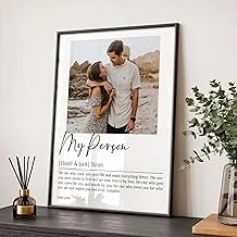 My Person Definition Poster, Couple Meaning Print for Boyfriend, Valentine Love Theme, Romantic Photo Style Wall Art for Two, Sweet Relationship Keepsake for Home, Cozy Emotional Decor for Shared Moments