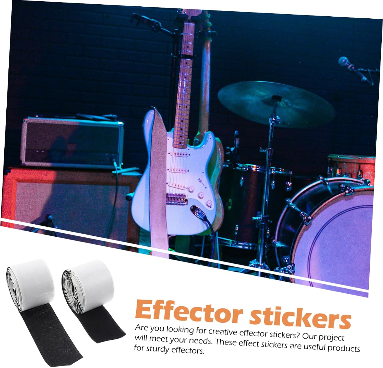 2 Rolls Self Adhesive Guitar Fastener Tape Hook Loop Strips for Effects Pedals Durable Reliable Guitar Accessories for Secure Mounting