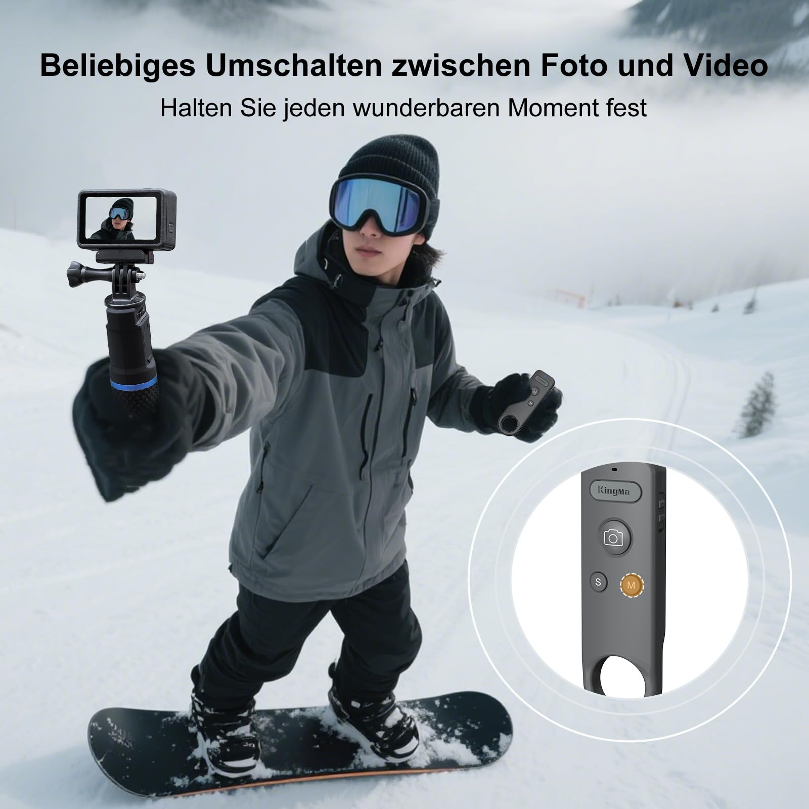 Kamera-Fernbedienung für DJI Osmo Action 6, drahtlose Sportkamera-Fernbedienung kompatibel mit DJI Action5 Pro/Osmo 360 15m(49ft) Long Range Shooting Action4 Sportkamera Zubehör