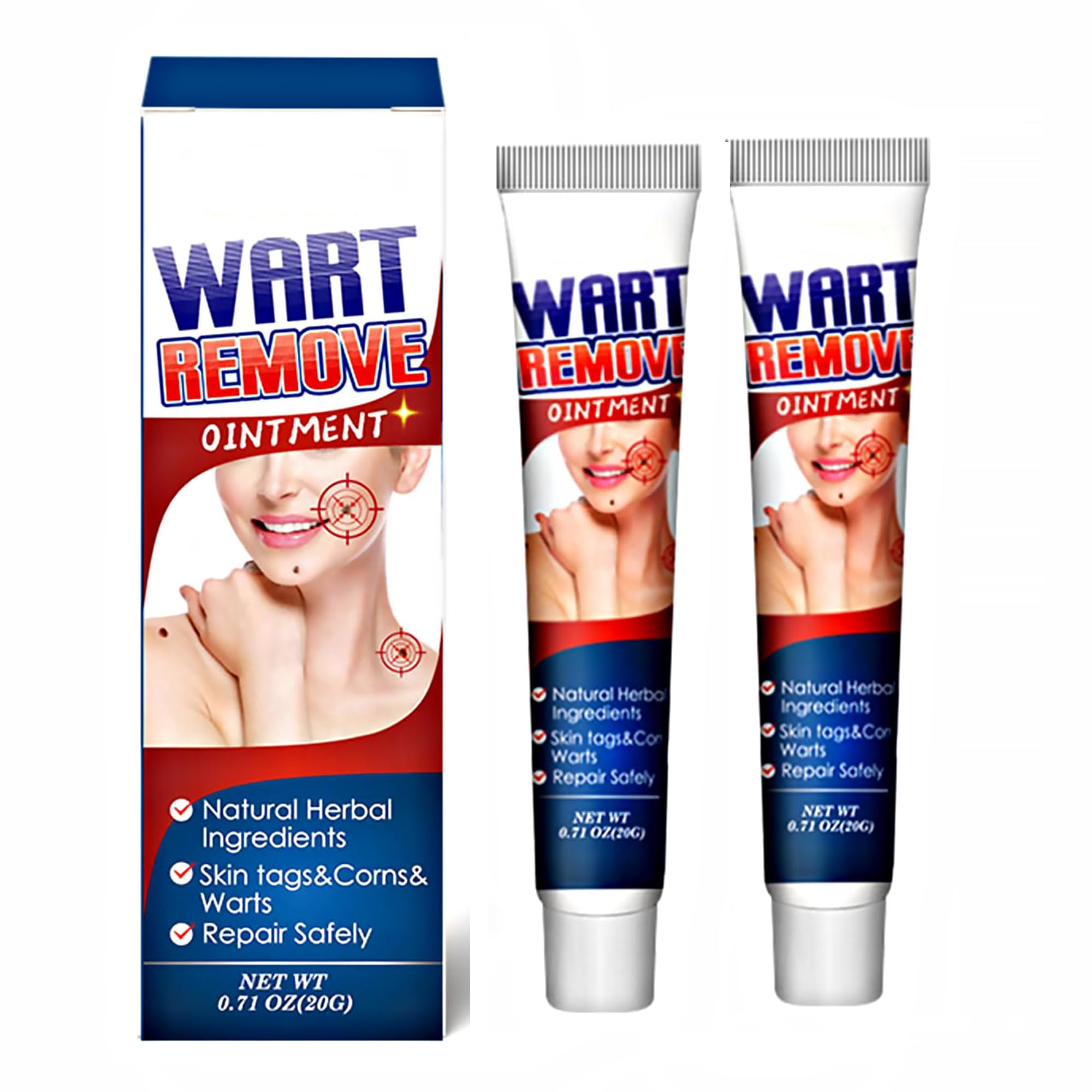 TERRIFI 2pcs Wart Removal Cream 20g, Effective Treatment for Warts, Corns, Moles, and Calluses, Safe for Face and Body, Helps Prevent Spread and Promotes Clear Skin