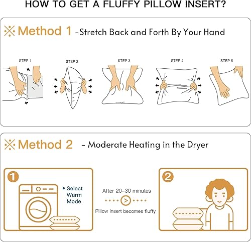 Miniatura 7 de OTOSTAR Paquete de 1 almohada de plumón y plumón, 12 x 20 pulgadas, relleno de almohada suave y esponjoso con funda de algodón 100% almohada