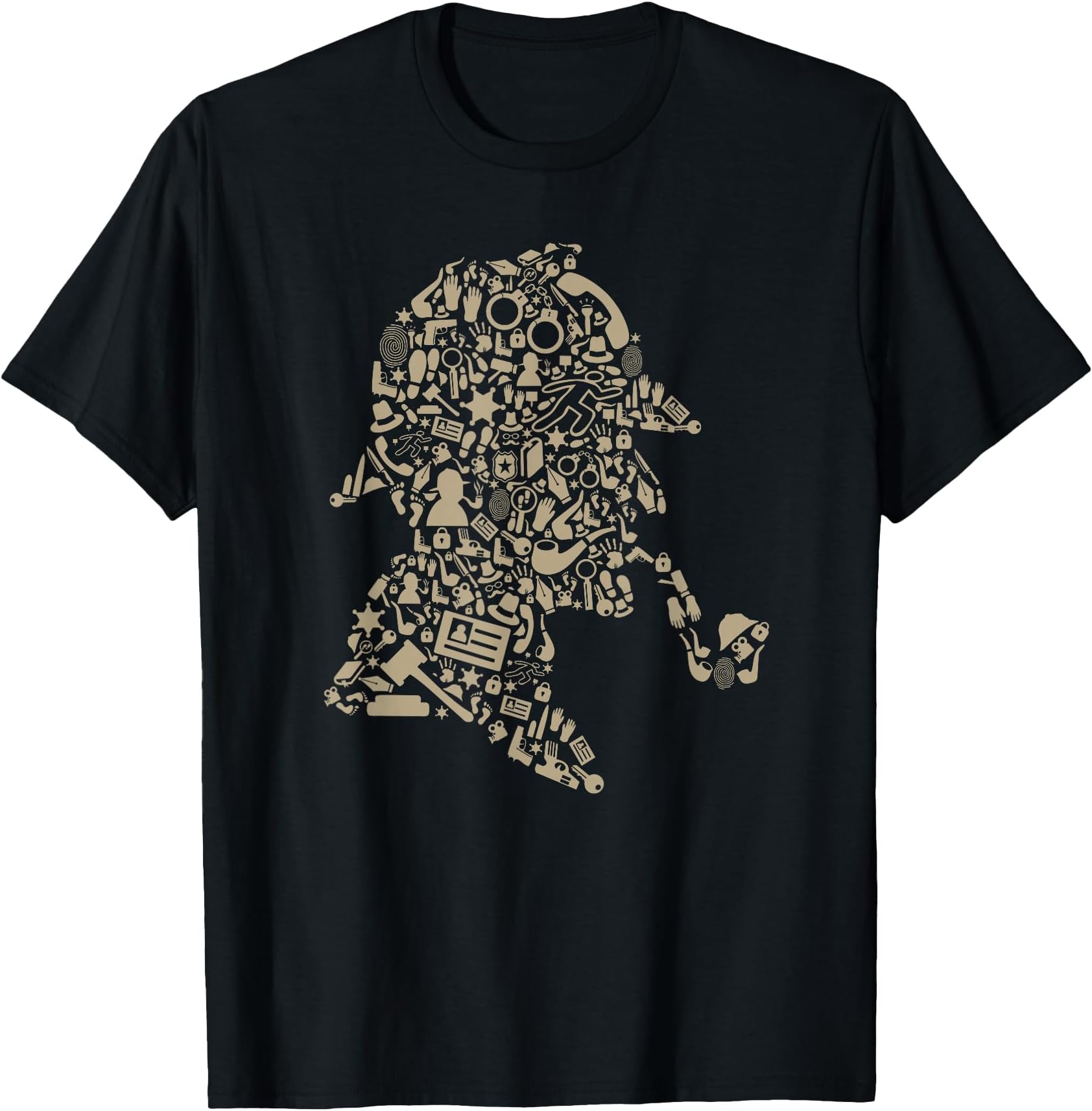 Sherlock Holmes T-Shirt UK Detective Novel Retro British Tee T-Shirt