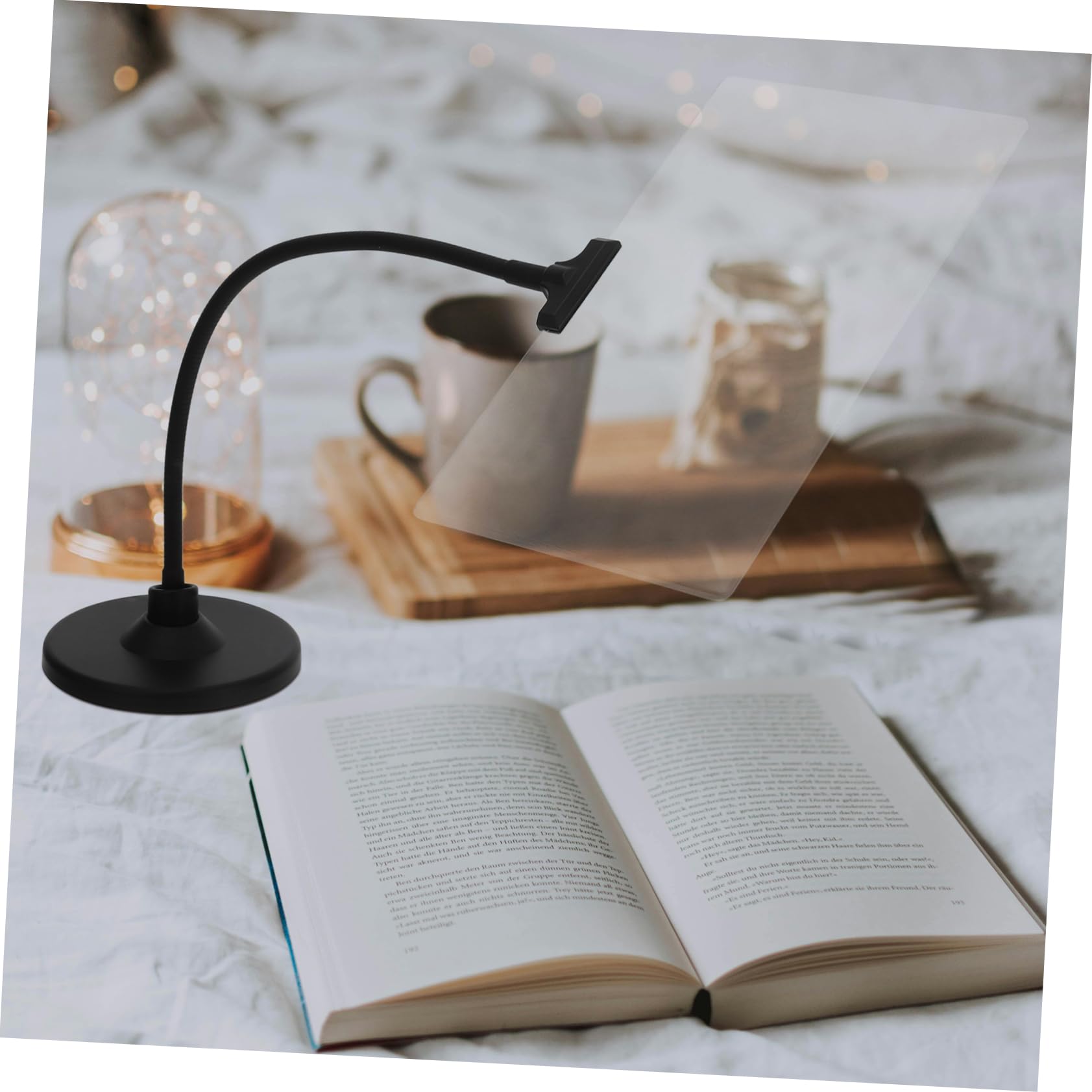 COLLBATH Leselupe mit Ständer und LED Licht Hochauflösendes Vergrößerungsglas aus Abs für Handarbeit und Stickerei Tischlupe zur Entlastung der Augen Beim Lesen