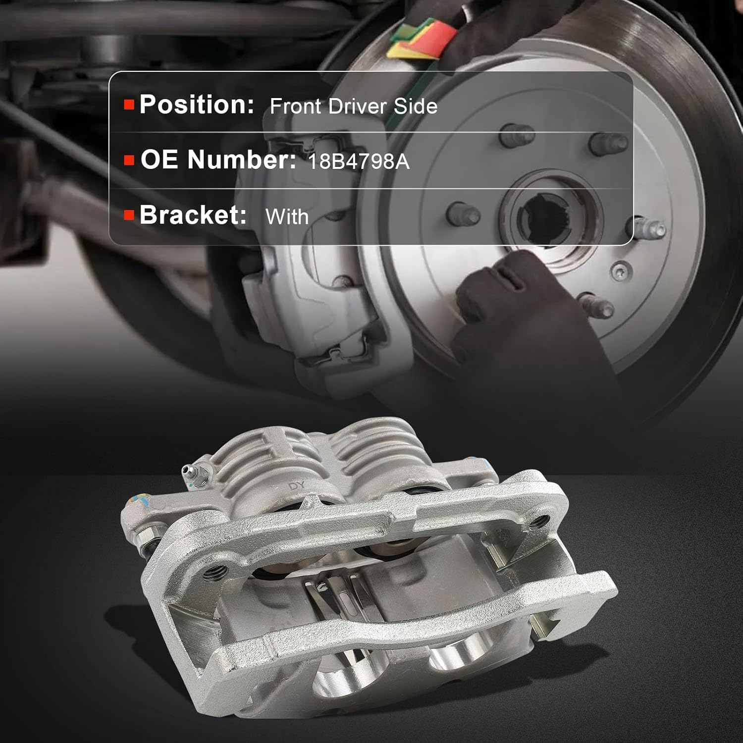 cciyu Front Left Brake Caliper Assembly w/Bracket 18B4798A For Buick For Rainier,For Chevy For SSR/For Trailblazer,For GMC For Envoy,For Isuzu For Ascender,For Oldsmobile For Bravada,For Saab For 9-7x