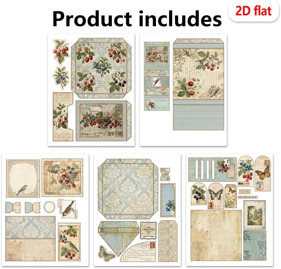 Spring Fling Folio Mini Project,Folio Booklet Craft Kit, Junk Journal Kit, Scrapbooking Supplies, Journaling Decor, Mini Folio Writer Folder Project, Arts & Crafts Gifts, Handmade Decor Accessories