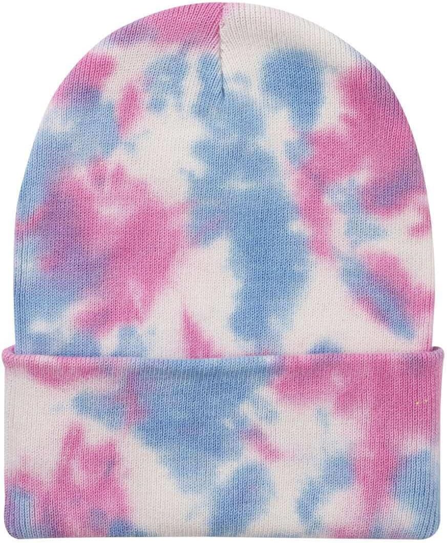 COUVER Tie Dye Knitted Beanie Hat Unisex Knit Skull Cap Soft Winter Warm Hat