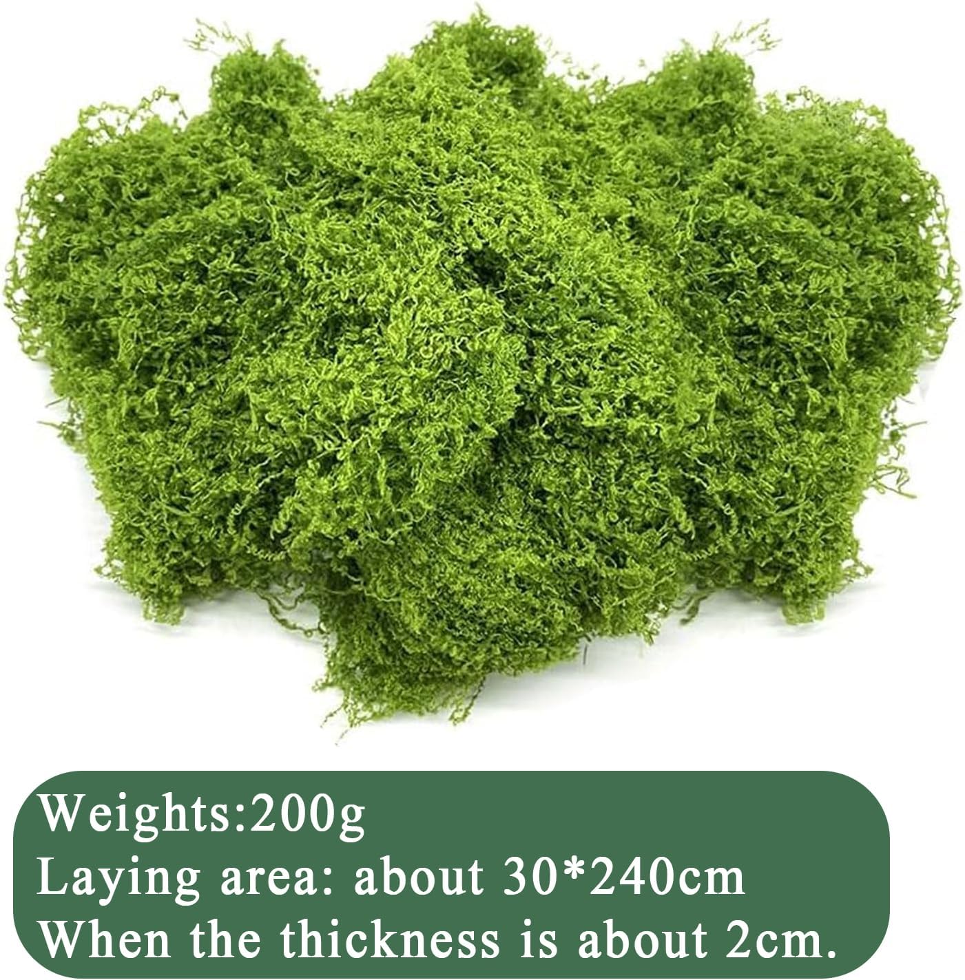 7.05 OZ Fake Moss for Potted Plants, Artificial Green Moss Decor for DIY Table Centerpieces, Gardening, Floral Wedding Decoration, Preserved Mos for Crafts (200g) - Image 6