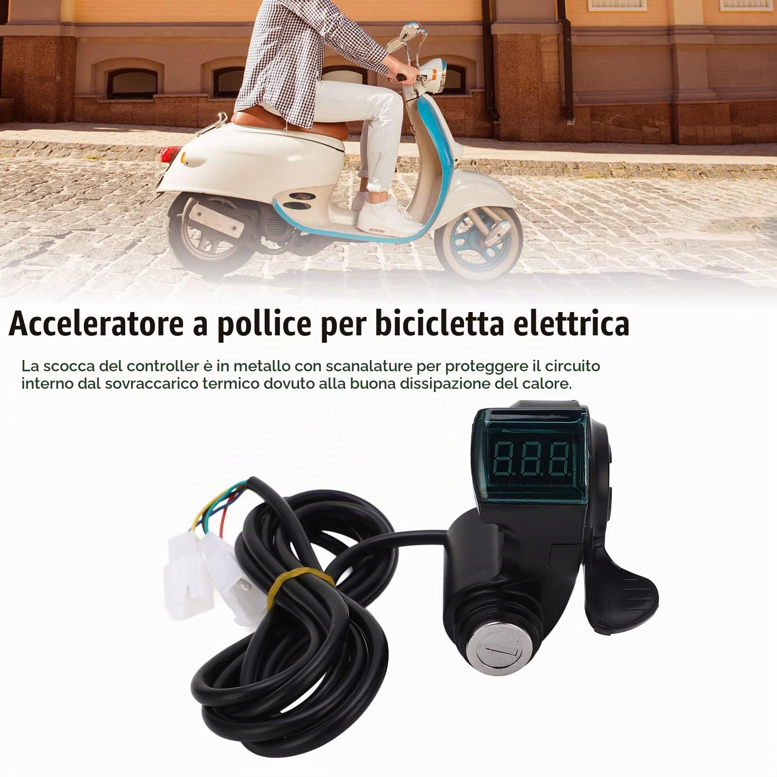 Set di Regolatori di velocità del Motore Elettrico 24V 1000W, Regolatore della Spazzola del Motore Set di Acceleratore a Pollice Set di Accessori per Scooter per Biciclette Elettriche