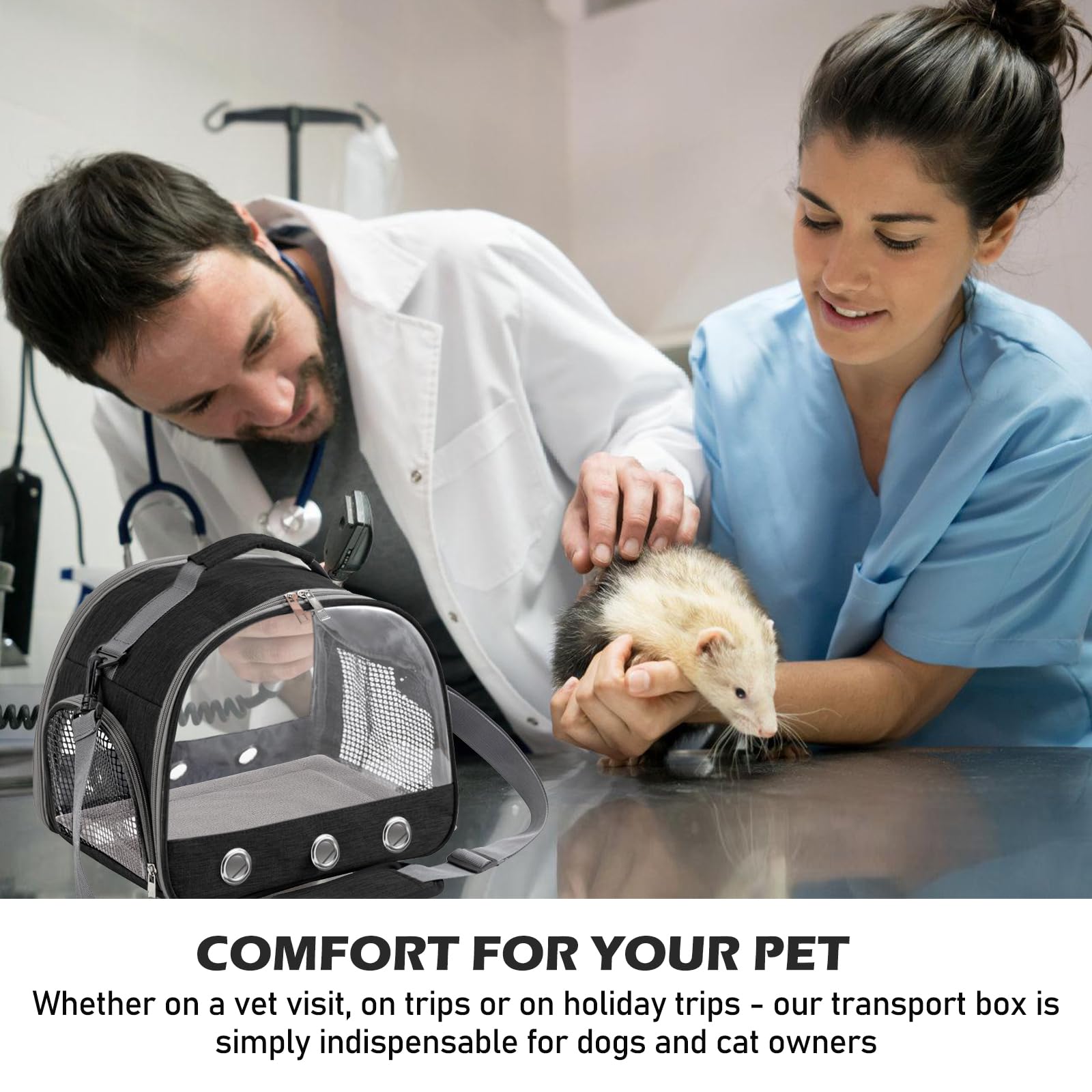 Kleine Haustier-Tragetasche Mit Kissen,Kleintier Tragetasche,Transportbox für Katze Mit Seitlicher Öffnung,Meerschweinchen-Tragetasche,Faltbare Transportbox,Hundetransportbox für Vögel Kätzchen Welpen